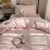 Conjunto de Roupa de Cama Estudantil Super Macio 100% Algodão para Dormir Nu, Conjunto de Três Peças para Estudantes, Cama de Solteiro, Cama Elástica, Conjunto de Quatro Peças 100% Algodão para Dormitório