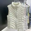 90% plumón de pato blanco, ligero, cuello alto, tejido de canalé, corto para mujer, corte ajustado, patrón ondulado, se puede usar como capa interior o exterior, chaleco 092