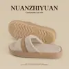 Fábrica de Zapatos Qidan Pantuflas Japonesas de Lino con Suela Gruesa para Mujer, Suave en el Interior, Suela Antideslizante, Pareja, Uso en Casa, Pantuflas para el Piso de Todas las Estaciones