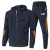 Traje deportivo para hombre, primavera y otoño, nueva marca de moda, ropa de trabajo, sudadera con capucha, conjunto casual de dos piezas para correr y deporte 1