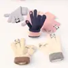 Nuevos guantes de invierno más terciopelo acolchado pantalla táctil guantes cálidos al por mayor guantes de peluche de panda tejidos para mujer lindos