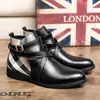 Botas Martin para Hombre, Botas de Cuero de Moda Estilo Coreano, Botas Chelsea Británicas, Botines Cortos para Hombre con Punta Elevadores de Altura, Zapatos Casuales de Caña Alta