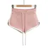 Shorts Esportivos Casuais Pretos Estilo Retro Americano Garota Picante Feminino Verão Novo Estilo Puro Desejo Cordão Justo no Corpo Super Curtos Hot Pants
