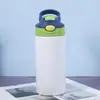 Copo Rígido Portátil para Sublimação Transfronteiriço de Aço Inoxidável 304 Garrafa de Água Térmica Infantil com Canudo e Tampa de Abrir