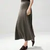 Outono de 2026 Nova Saia Versátil Feminina Cashmere Cintura Alta Comprimento Médio Linha A Simples Intelectual Malha