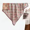 Nuevo pañuelo cuadrado de seda de doble cara con patrón de espiga bicolor para otoño e invierno de 90 cm, pañuelo y chal de moda con margarita verde de doble uso