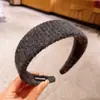 Faixa de Cabeça de Lã Tricotada de Cor Sólida para Mulheres, Atmosfera de Outono e Inverno, Faixa de Cabeça de Coroa Alta, Laço de Cabelo Simples para Uso Diário, Grampo de Cabelo