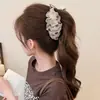 Pinza de plátano para coleta alta estilo coreano, pinza de pelo de satén elegante y exquisita, tamaño grande para cabello grueso en la parte posterior de la cabeza