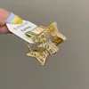 Brincos de Estrela de Cinco Pontas Tridimensionales com Zircônia Moda Coreana Novo Exquisito Design Leve de Luxo Brincos Versáteis de Alta Qualidade