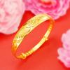 Pulsera de imitación de lujo de moda 24k oro dragón y fénix lisa para mujer pulsera de empujar y tirar estilo étnico puesto pulsera de oro