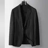 Traje Casual para Hombre 2026 Primavera/Verano Chaqueta Fina de Lino de un Solo Botón para Jóvenes Estilo de Lujo para Negocios, Blazer Casual de una Sola Capa sin Planchar