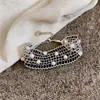 Pulseira redonda de pérolas com contas estilo francês, luxo leve, de alta qualidade, moderna e requintada, delicada e versátil, joia de nicho para mulheres