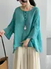 Producto de Bienestar, Sin Devoluciones ni Cambios Camisa Cover-Up 100% Lino para Proteger del Sol para Mujer, Top Holgado Estilo Japonés 5099