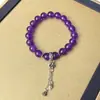 Pulsera de calcedonia púrpura natural para mujer, accesorio de plata Xizang de alta gama, pulsera de amatista, pulsera de diseño original al por mayor