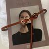 Cinturón fino para mujer, estilo Ins, de piel auténtica, de piel de vaca pura, para vaqueros, estilo Joker, cinturón pequeño, decorativo, para traje, vestido de verano