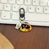 Llavero de pingüino Pingu con pez, colgante acrílico de doble cara, lindo colgante de dibujos animados para bolsa, regalo para mejor amigo