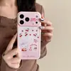 Estilo Coreano Ins Fofo Desenho Animado Capa de Vidro Líquido Adequada para Capa de Celular Apple 17 Pro Max 16/15 para Meninas 14 Estilo Fresco