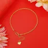 Pulseira feminina dourado areia ao vivo fornecimento quente moda corrente clavícula corrente onda d'água corrente em O pulseira banhada a ouro cobre atacado