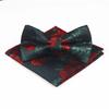 Set de Pajarita y Pañuelo de Bolsillo de Nuevo Estilo Moderno Boda Novio Padrino Moderno Traje de Hombre Cuadrado Cuadrado Boda Rayado Vintage