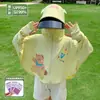 Roupa de Proteção Solar Infantil Seda Gelada 2026 Verão Proteção UV para Meninas e Meninos Estilosa Fina Respirável com Capuz Roupa de Proteção Solar