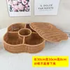 Cesta de Rattan Sintético Cesta de Armazenamento com Divisórias de Rattan com Tampa Caixa de Armazenamento de Frutas Secas e Doces para Mesa Cesta Dividida Caixa de Presente Cesta de Frutas