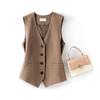 Chaleco de Diseño Estilo Old Money para Mujer, Nuevo Modelo de Otoño, Ropa para Superponer, Chaleco Exterior Profesional y Elegante 6703