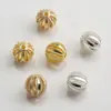 Relleno de Oro de 14K Conserva el Color 10 mm Bola Hueca Espaciadora Cuentas de Transferencia Pulsera de Cuentas DIY Accesorios de Joyería Cuentas Sueltas Venta al por Mayor