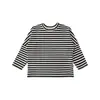 Camiseta de Manga Larga Wulibu Yi Personalizada para Niñas para Primavera y Otoño, Camiseta Básica Versátil de Rayas Retro