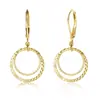 Bestsellers Transfronterizos Europeos y Americanos, Latón con Baño de Oro Real, Modernos, Sencillos, Versátiles, Estilo Lujo Ligero, Pendientes Pequeños Redondos Colgantes