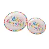 Platos de Papel Desechables Impresos a Color Transfronterizos Tema Fiesta de Cumpleaños Decoraciones para Fiesta de Cumpleaños Juego de Vajilla Pastel