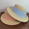 Sombrero de Paja Elegante Francés de Color Claro Estilo Resort de Alta Gama Sombrero de Ala Plana Ala Ancha Sombrero de Sol de Verano para Mujer