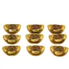 Ornamento de Lingote de Cristal Amarelo, Pote das Cem Bênçãos, Tigela Tesouro para Sala de Estar, Lingote de Vidro Atrai Riqueza e Reúne Fortuna Decoração Criativa
