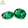 Forma de huevo abuela verde nano piedra desnuda ovalada pino verde en stock directo Wuzhou gema artificial al por mayor