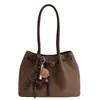 Bolsa Tote Simples de Grande Capacidade para Axila Feminina 2025 Inverno Nova Bolsa de Mão de Alta Qualidade de Nicho para o Dia a Dia Bolsa de Ombro
