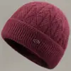 Nuevos Sombreros de Invierno para Mujeres de Mediana Edad y Mayores, Sombrero de Lana Cálido con Felpa para Abuela Señora Mayor, Sombrero de Punto Anti-Frío para Mamá