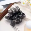 Pinza de agarre para el pelo con estampado de gasa burbuja de temperamento francés para mujer, pinza grande para el pelo, placa para la parte trasera de la cabeza, pinza de tiburón para el pelo, accesorios para el pelo al por mayor