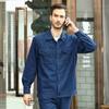 Traje de Trabalho Fino de Algodão Masculino, Manga Longa, Resistente ao Desgaste, Respirável, Absorvente de Suor, Roupa de Trabalho para Eletricista, Roupa de Proteção do Trabalho, Blusa e Calça