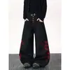 Transfronterizo 2026 de moda para hombre y mujer verano nuevo estilo personalizado letra hip-hop ins moda de calle alta pantalones largos geniales jeans