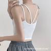 Camisola de algodón puro popular para mujer, prenda exterior con hermosa tira y almohadilla para el pecho, top corto interior adelgazante y sexy para chica