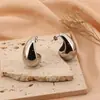 Pendientes de Acero Inoxidable con Forma de Gota Más Vendidos Transfronterizos Estilo Coreano Pendientes Geométricos Versátiles para el Trayecto Diario Stock Listo para Exportación