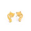 Fábrica direta cross-border venda quente corte de titânio aço Fox cabeça orelha studs nicho design sentido feminino aço inoxidável orelhas studs