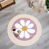 Alfombra Redonda Tejida con Cuerda de Algodón Estilo Nórdico para Piso Habitación Infantil Dormitorio Alfombra de Algodón y Lino para Gatear Sala de Estar Sofá Mesa de Centro Alfombra de Piso