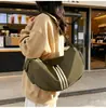 Bolso de Hombro Cruzado Casual de Moda Transfronterizo de Gran Capacidad Tipo Empanada 2025 Nuevo Versátil Rayas en Bloque de Color Deportivo