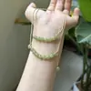 Novo colar de clavícula de jade Hetian natural para mulheres, corda torcida artesanal vintage, acessório diário de luxo leve e simples para meninas