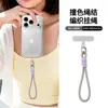 Cordón para teléfono tejido a mano hilo de poliéster de color contrastante tejido a mano fuerte duradero cordón de muñeca anti-pérdida