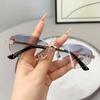 Gafas de sol con montura ovalada para mujer, lentes de sol de verano con estrellas, estilo Hong Kong, protector solar, espejo de cara grande que muestra una cara redonda pequeña.