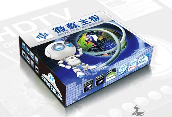 微鑫电脑主板包装效果图