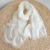 Bufanda de Seda y Gasa Dulce Estilo Japonés Tie Dye Azul Teñido a Mano con Hierbas y Madera Especial Blanca Material Natural Bufanda