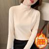 Camisa feminina de manga comprida, com forro acolchoado em veludo dupla face de 220g, ideal para outono e inverno. Modelo com gola alta e design moderno, versátil e com estilo internacional.