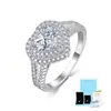 Anillo de Moissanita en Forma de Corazón de Venta Caliente Europeo y Americano Plata de Ley S925 Electrochapado en Oro de 18 Quilates Moda Personalizada Joyería Brillante para Mujer